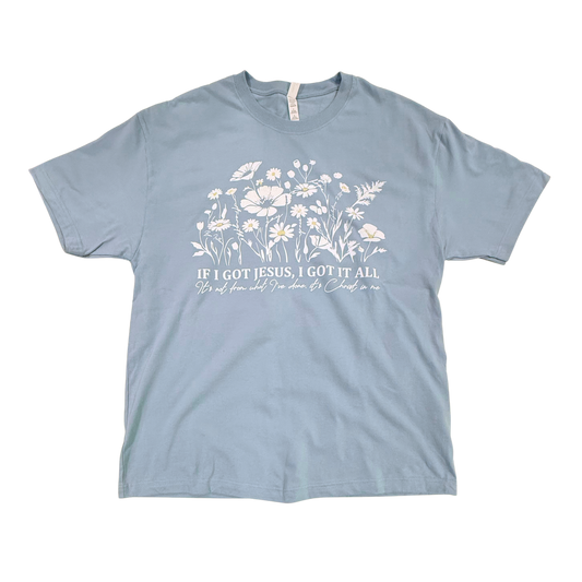 If I Got Jesus Blue Tee